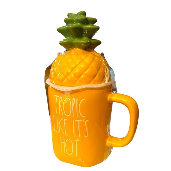 Rae Dunn ceramic "TROPIC LIKE ITS HOT" pineapple NWT - Picture 5 of 6